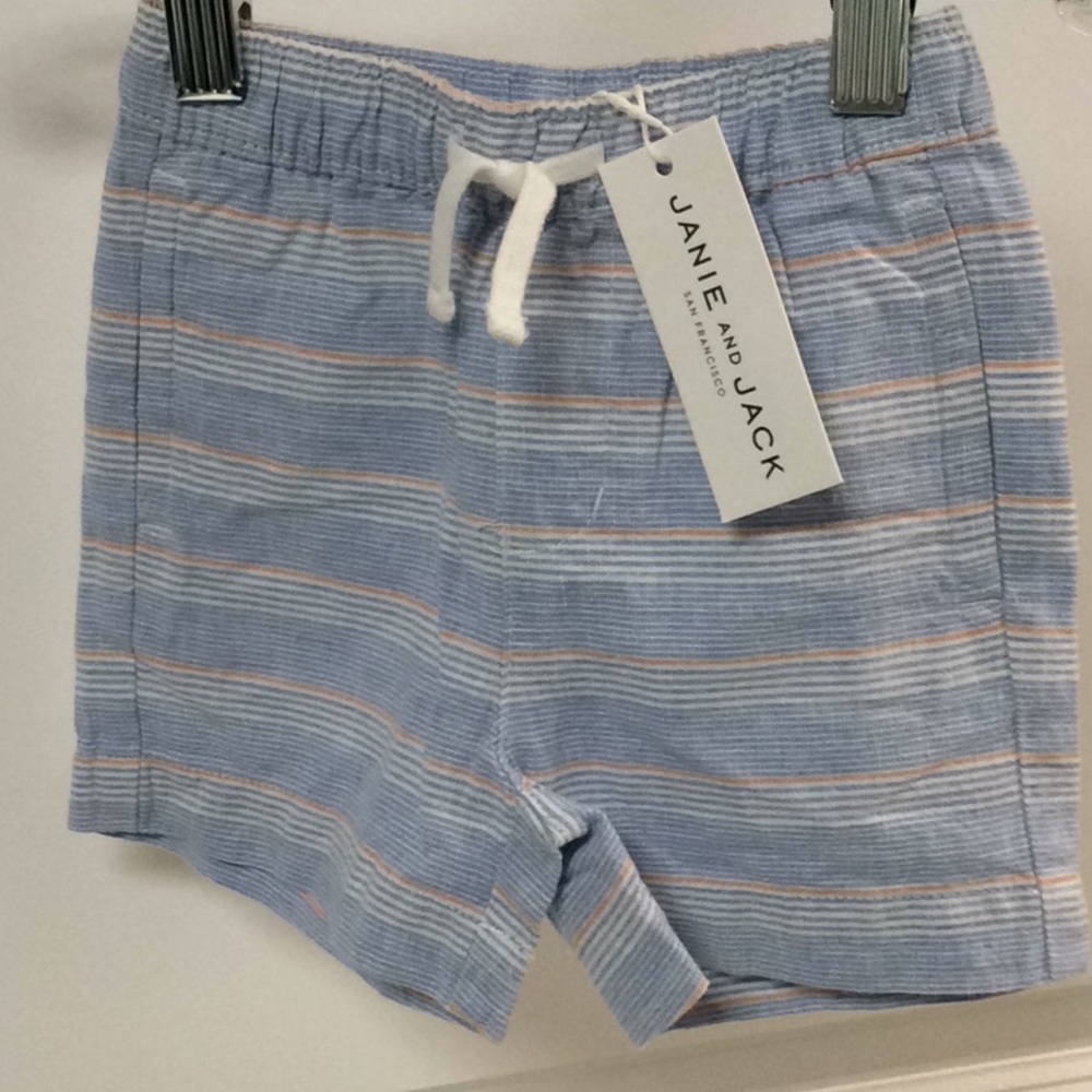 Janie and Jack Boys Bel Air Blue Linen shorts